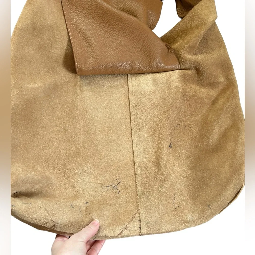 Kurt Geiger London Violet Leather Hobo Bag Warm Brown/Tan Boho Chic Quiet Luxury